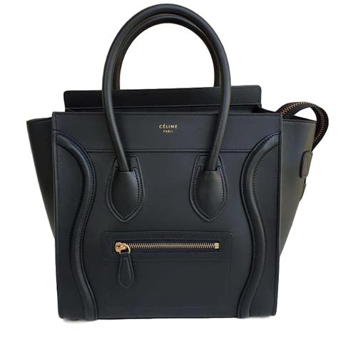 celine micro black leather luggage bag tote|celine luggage micro shopper calfskin.